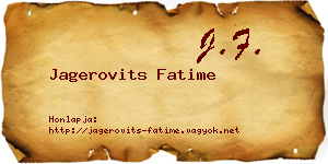 Jagerovits Fatime névjegykártya